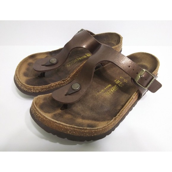 Birkenstock Shoes - Birkenstock Women's 8 Gizeh Habana Brown Thong Footbed Cork Sandals Flip Flop
